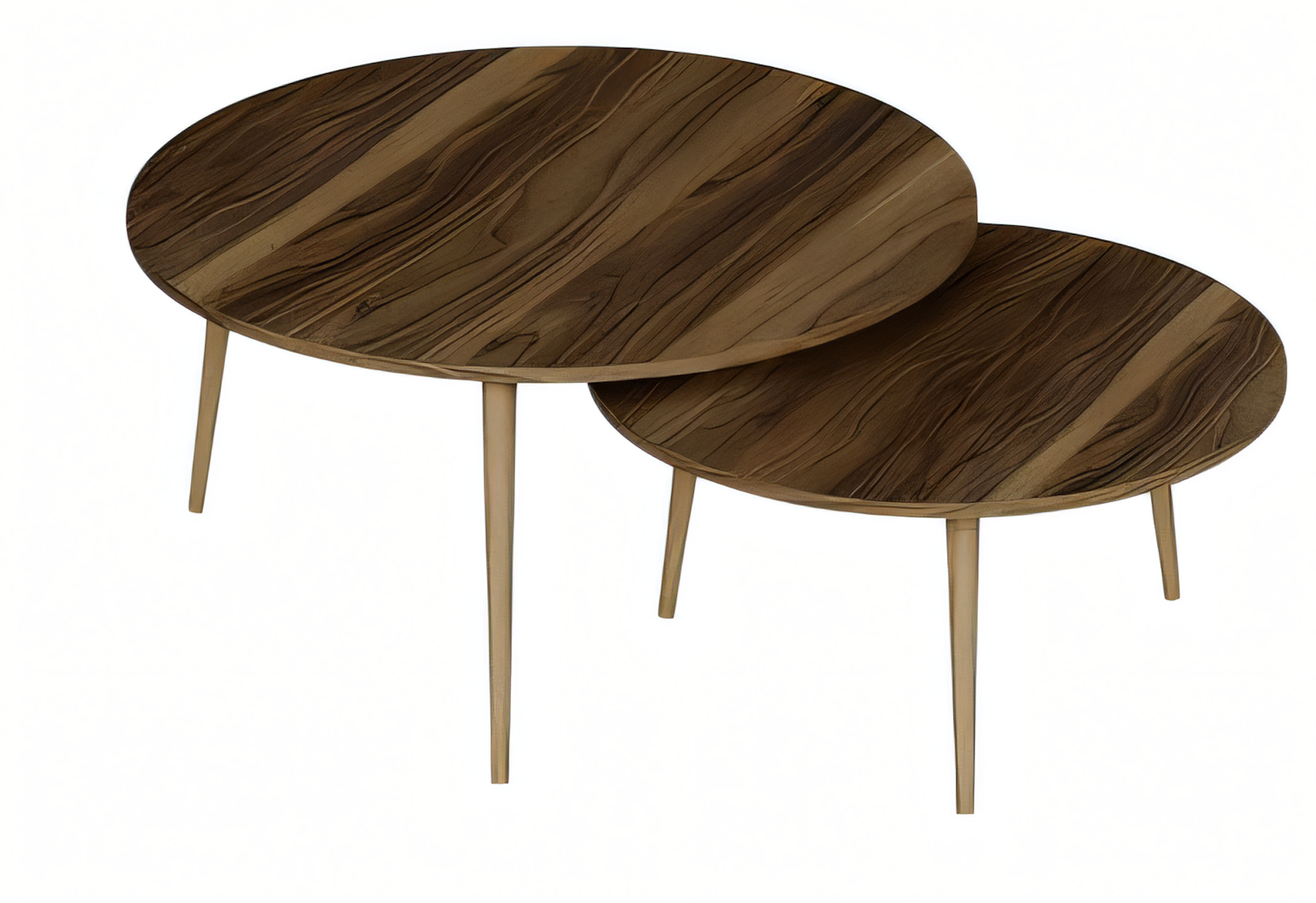 Elegante braune Holz Beistelltische im modernen Stil