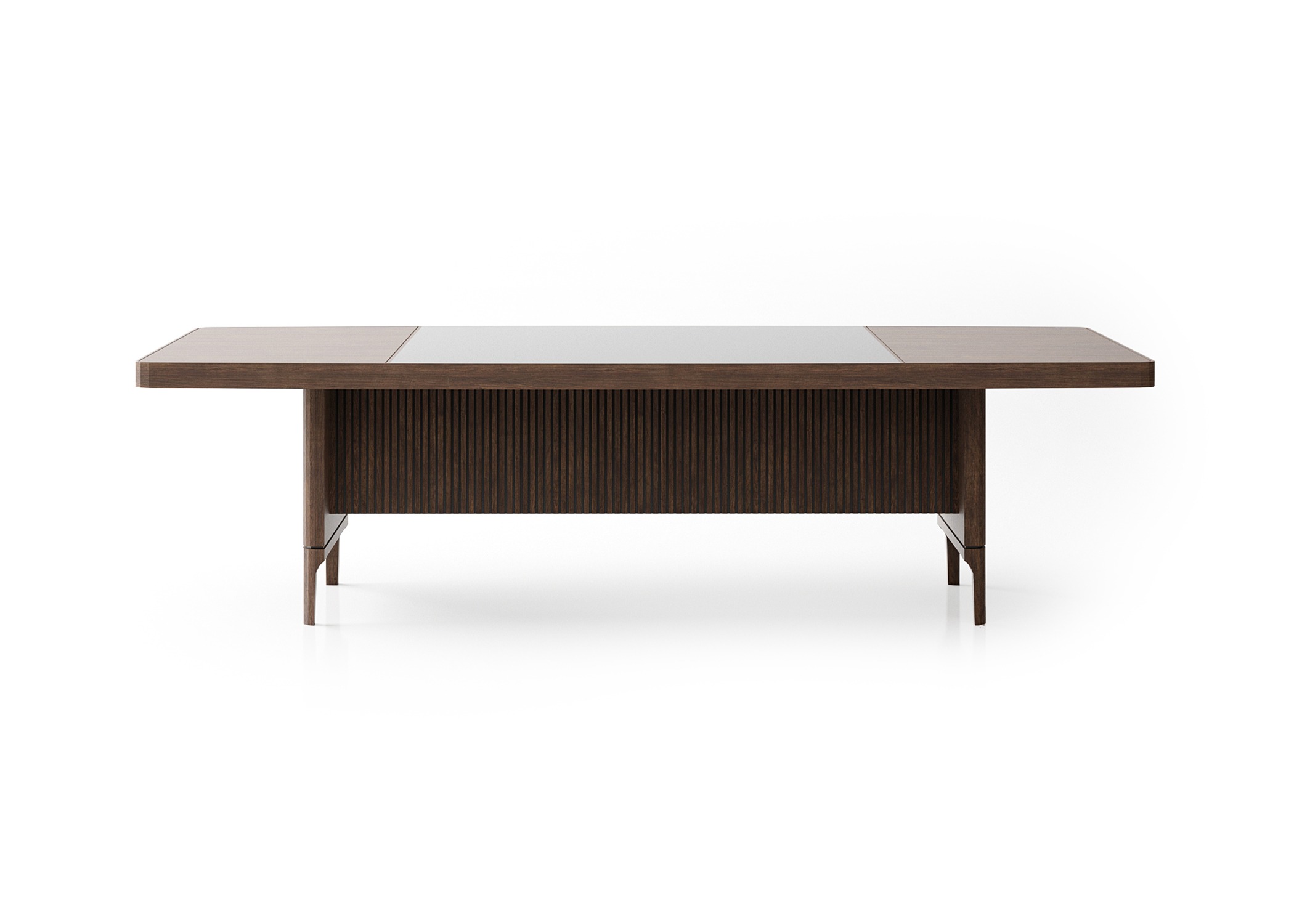 Eleganter Konferenztisch aus Holz in warmem Braun für modernes Büro