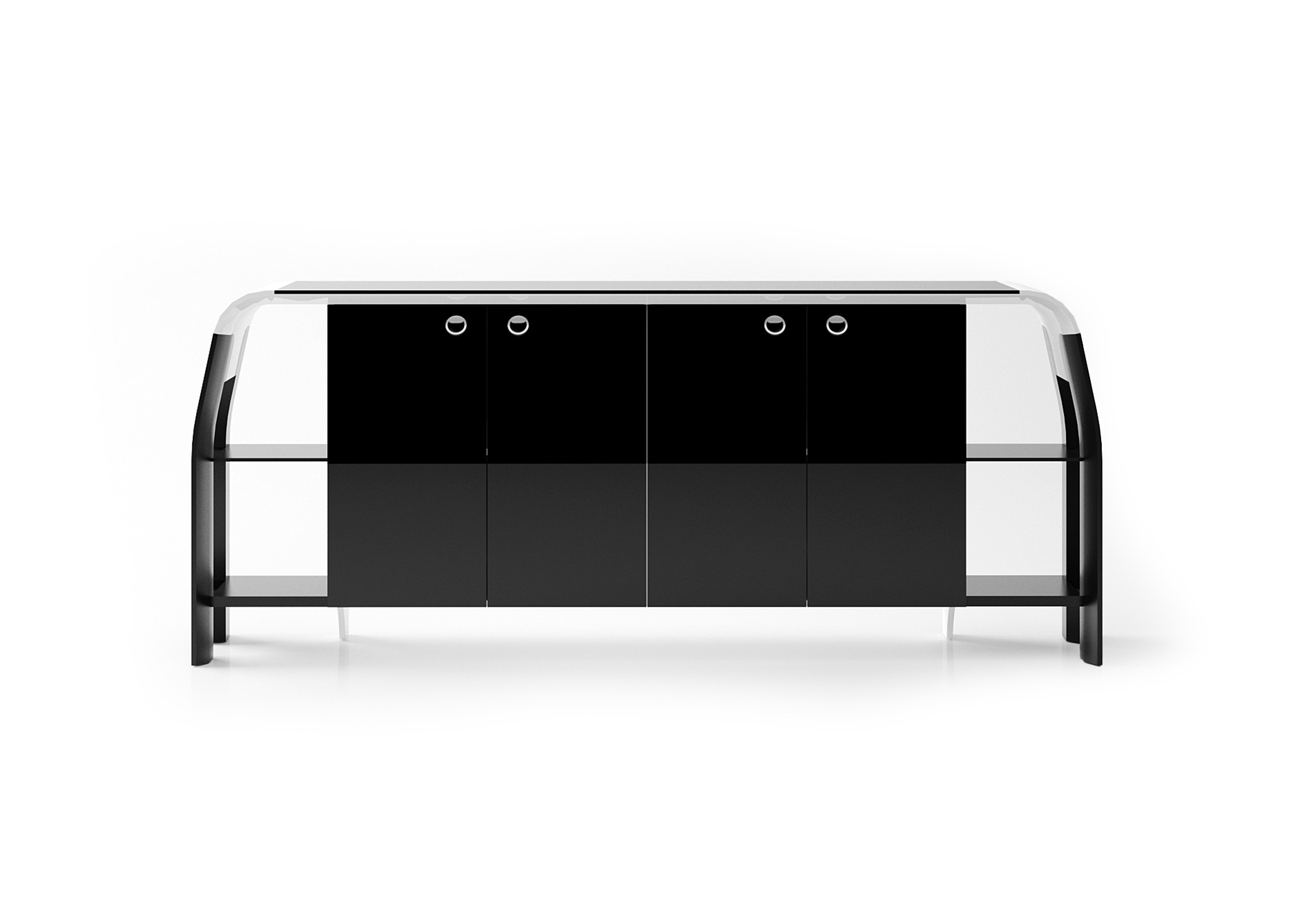 Schwarze Konsole aus Holz modern und elegant