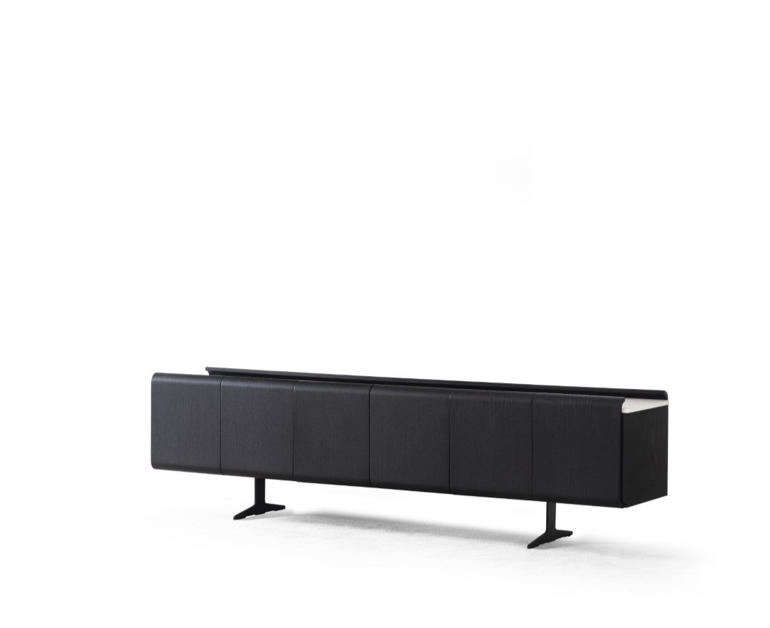 Schwarzes Holz TV-Lowboard modern, elegantes Design, robust