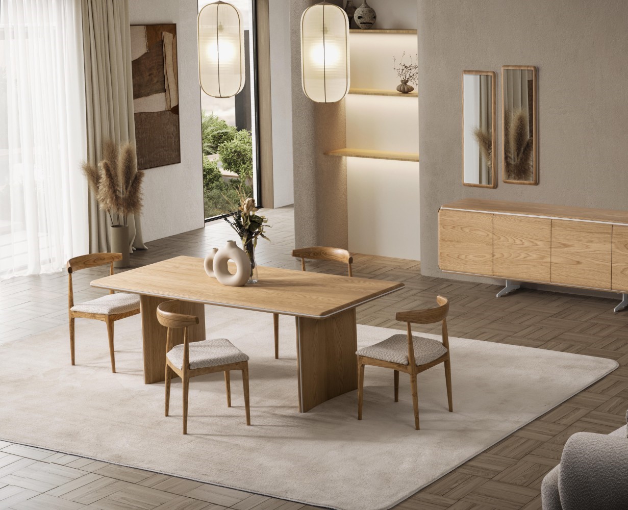 Elegantes braunes Esszimmer Set aus Holz mit modernem Design