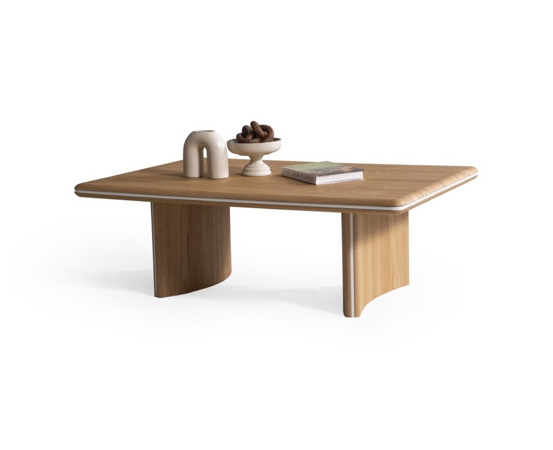 Eleganter brauner Couchtisch aus Holz im klassischen Stil