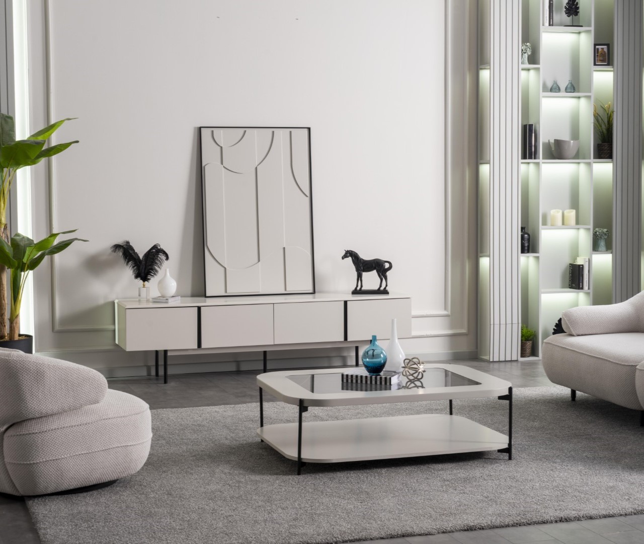 Wohnzimmer-Set Schlichte Gemütlichkeit für den Alltag