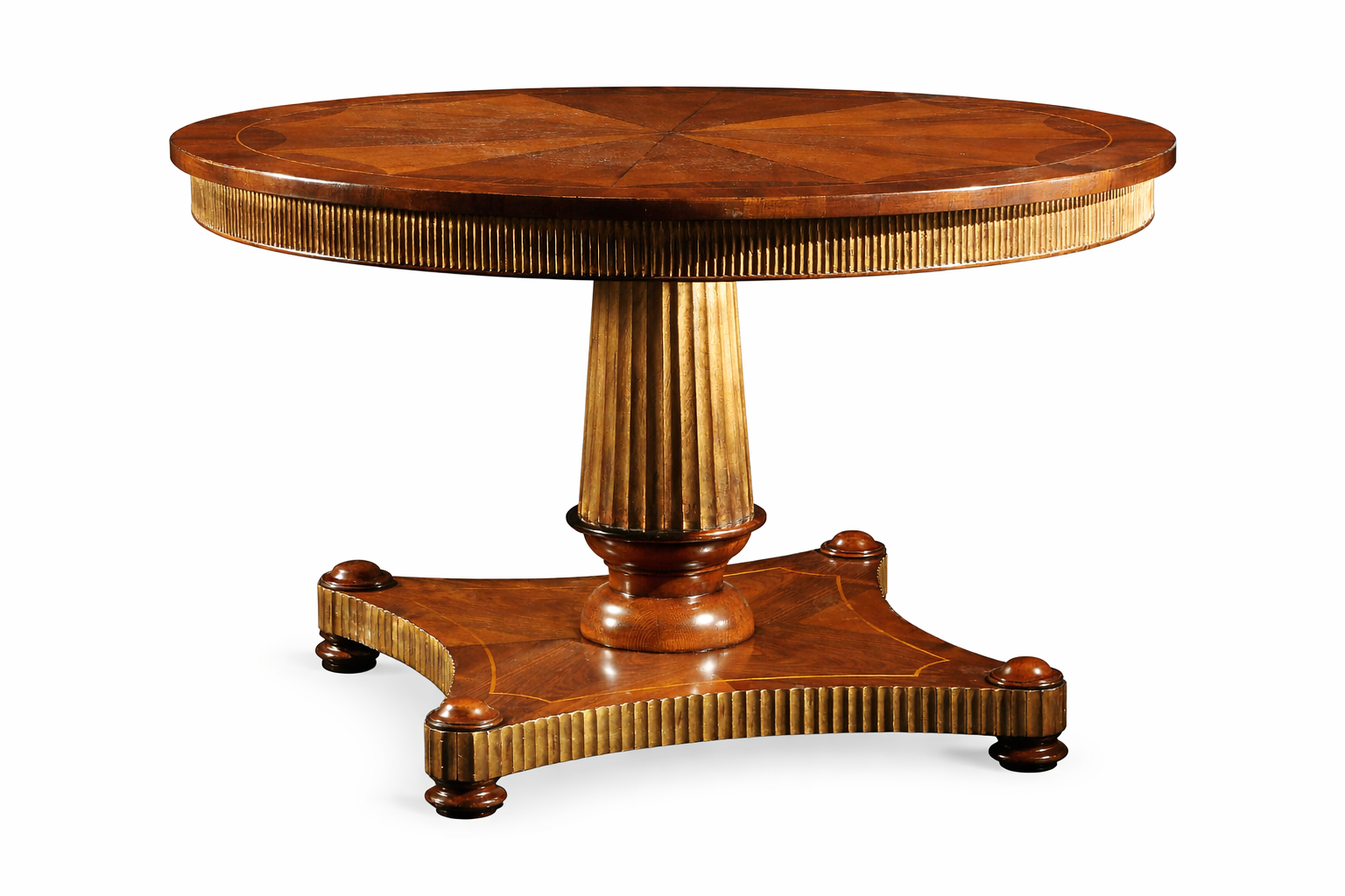 Runder Tisch Neoklassischer Stil Braune Farbe Esstisch  Holztisch