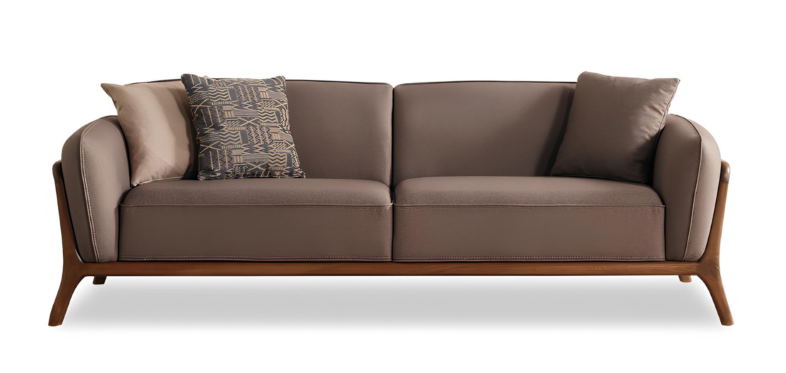 Großes Sofa Eleganter Stil Minimalistisches Design Holzrahmen außen