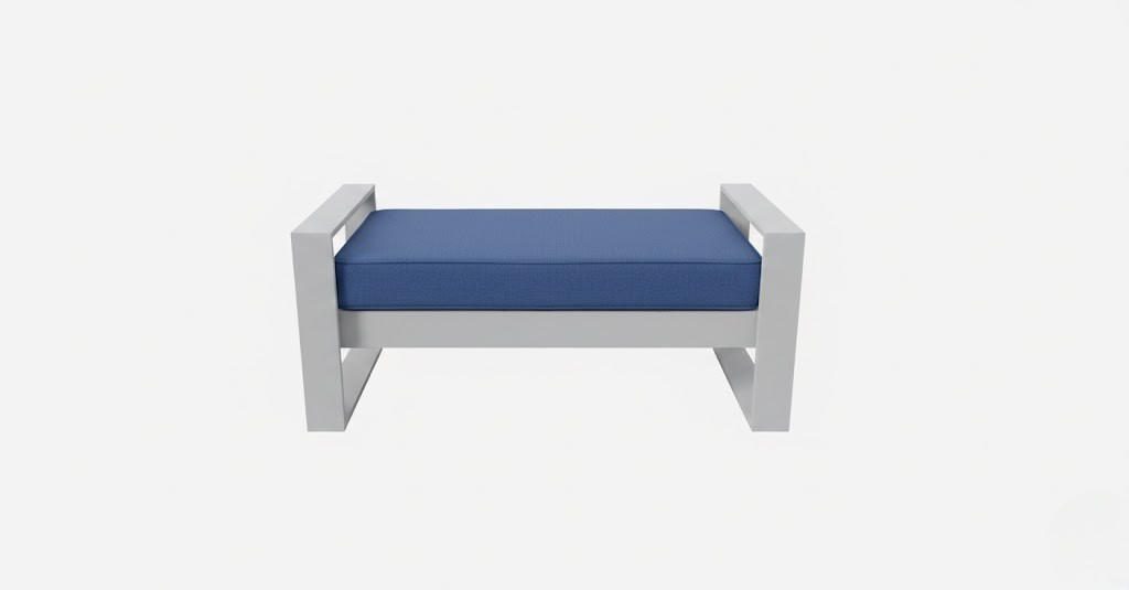 Stilvoller Couchtisch Blau Aluminiumrahmen Wasserabweisender Stoff
