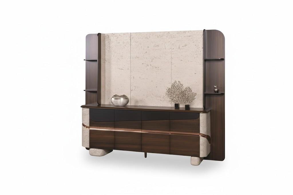 Moderne Braune Rückwand Exklusive Abstellkommode Edles Sideboard
