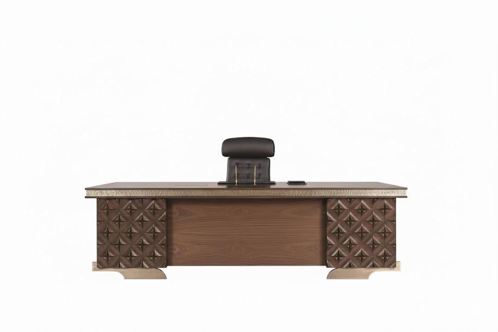 Klassischer Brauner Arbeitszimmertisch Cheftisch Holz Schreibtisch