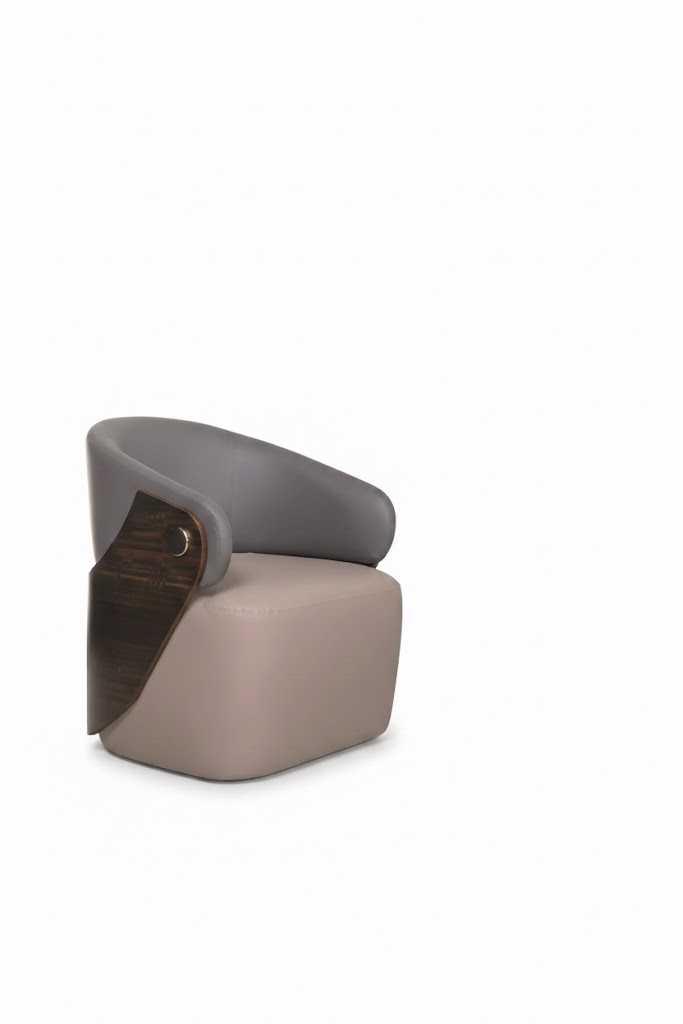 Moderner Sessel Metallakzente Kombinierte Polsterung Soft Luxury-Stil