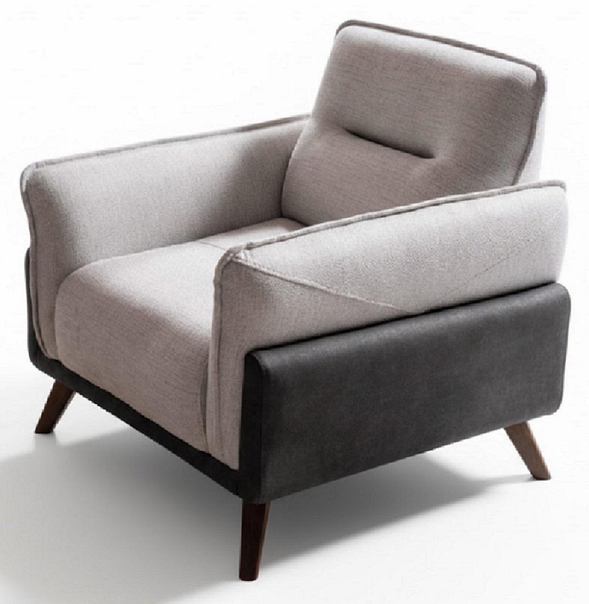 Sessel Weiß Stil Modern Weicher Sessel Holzbeine Weiche Armlehnen Neu