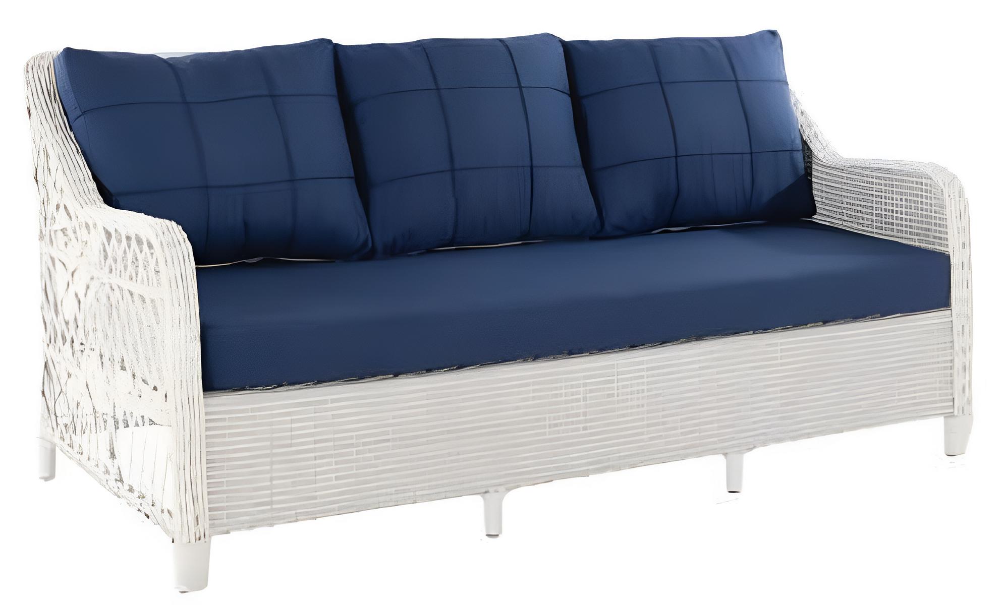 Sofa Dunkelblau Farbe Moderner Stil Weiches Sitzkissen Metallrahmen