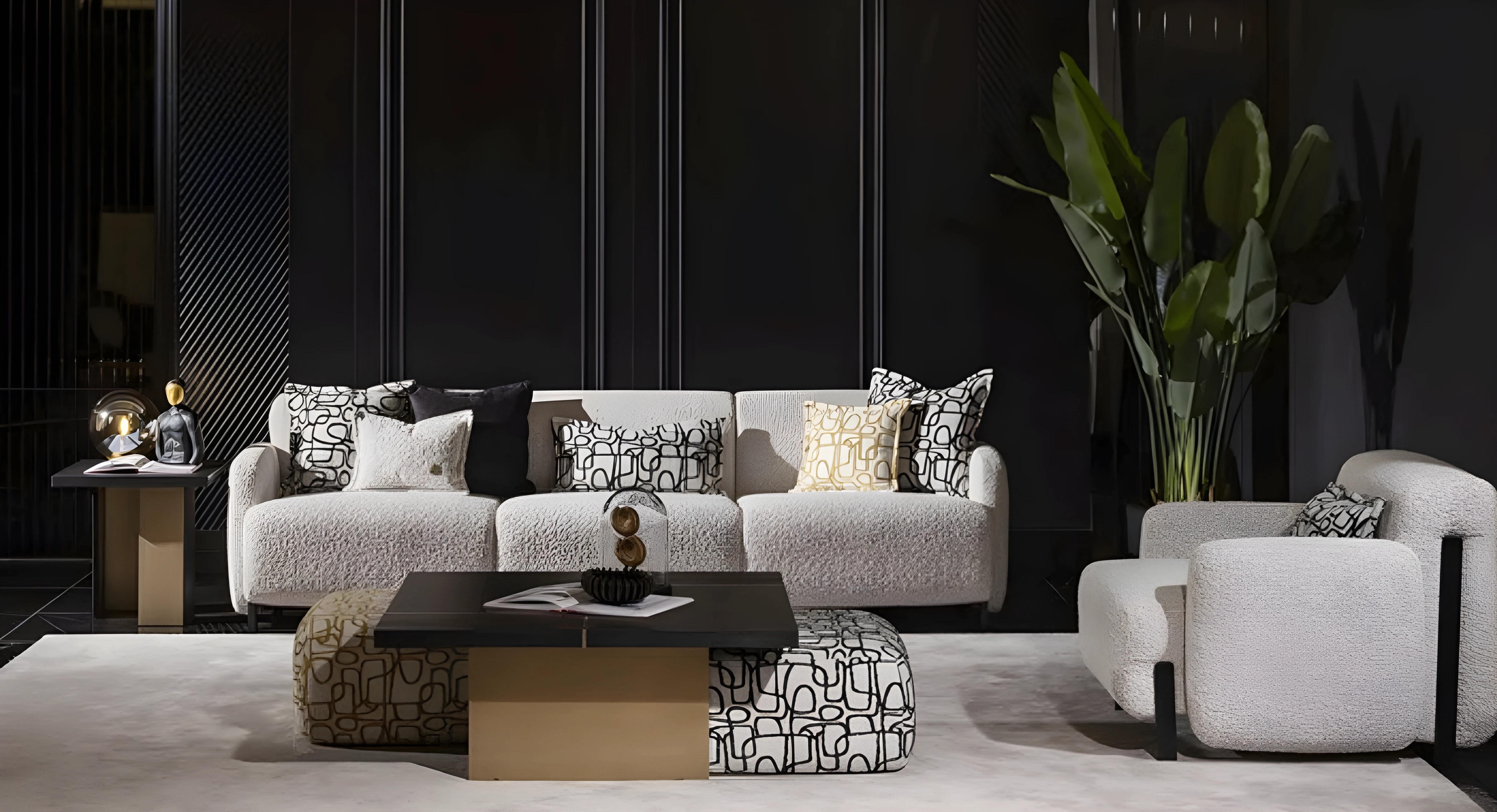 Moderne Couchgarnitur Weißer 3-Sitzer Polstersessel 2tlg Set