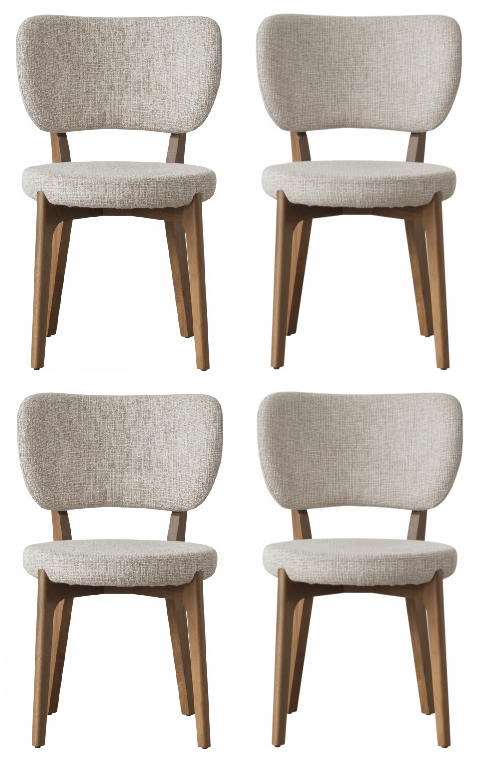 Esszimmerstühle Set Moderner Stil Beige Elegantes Design Softpolsterung