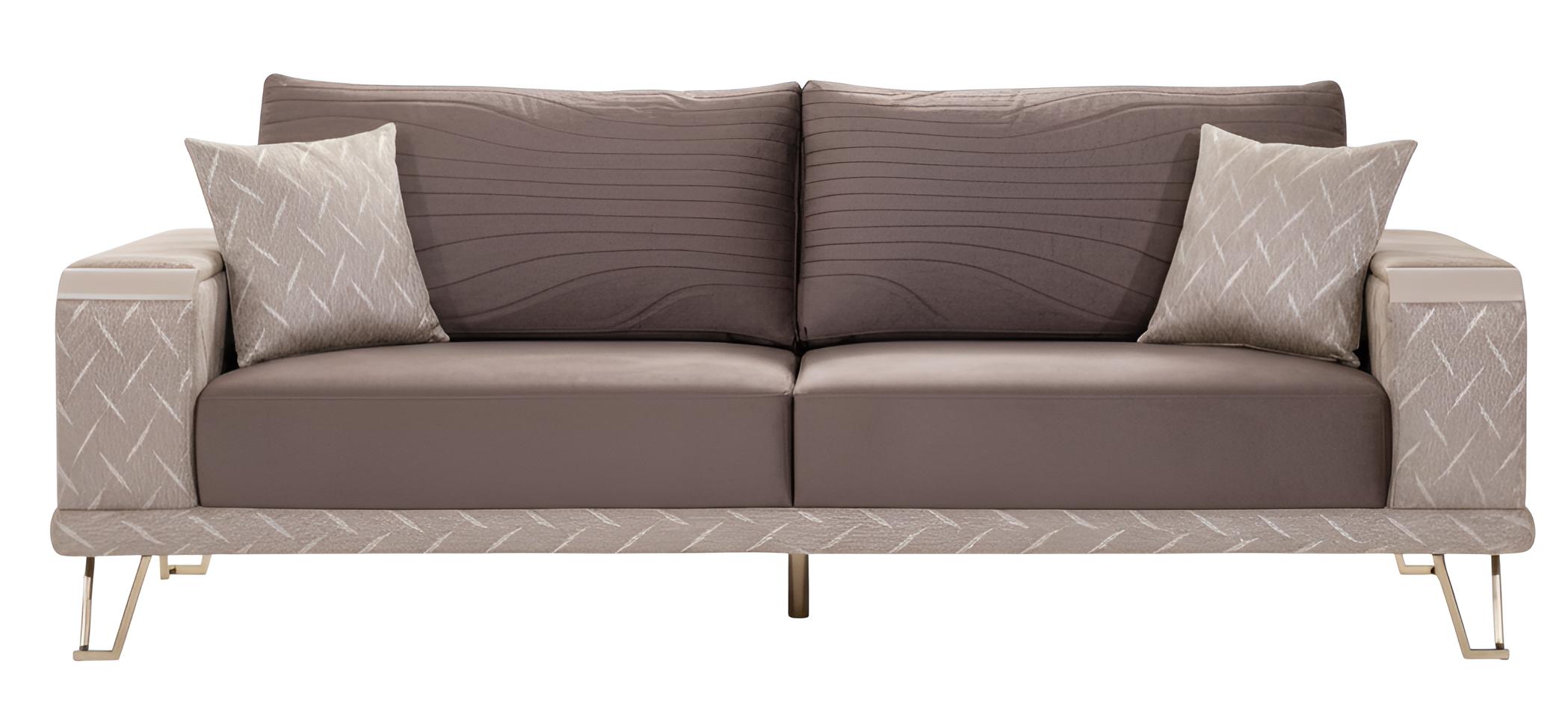 Luxuriöses 3-Sitzer-Sofa Holzrahmen Glatte Ecken Minimalistischer Stil