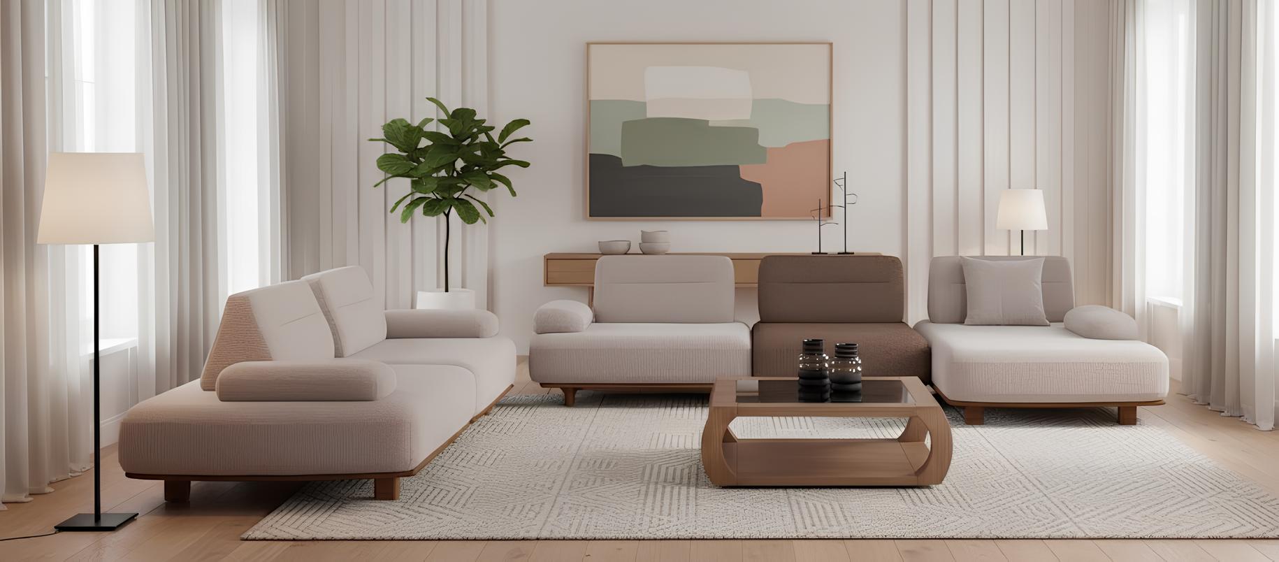 Modernes L-förmiges Sofa mit 3-Sitzer Sofa für stilvolle Wohnzimmer
