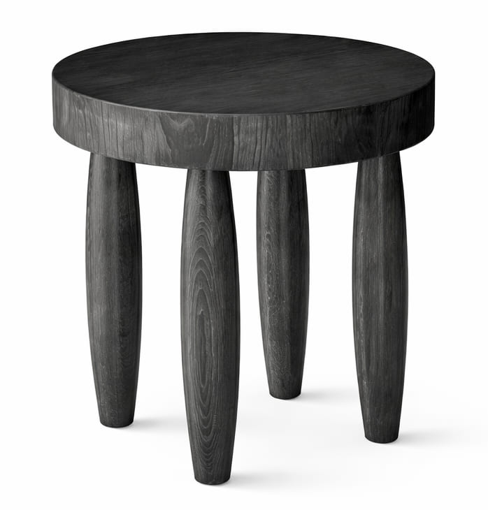 Beistelltisch Moderner Stil Schwarz Holzbeine Holzplatte Runder Tisch