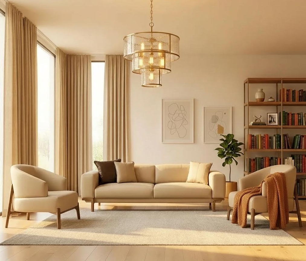 Stilvolles Wohnzimmer-Set 3+1+1 im modernen Design