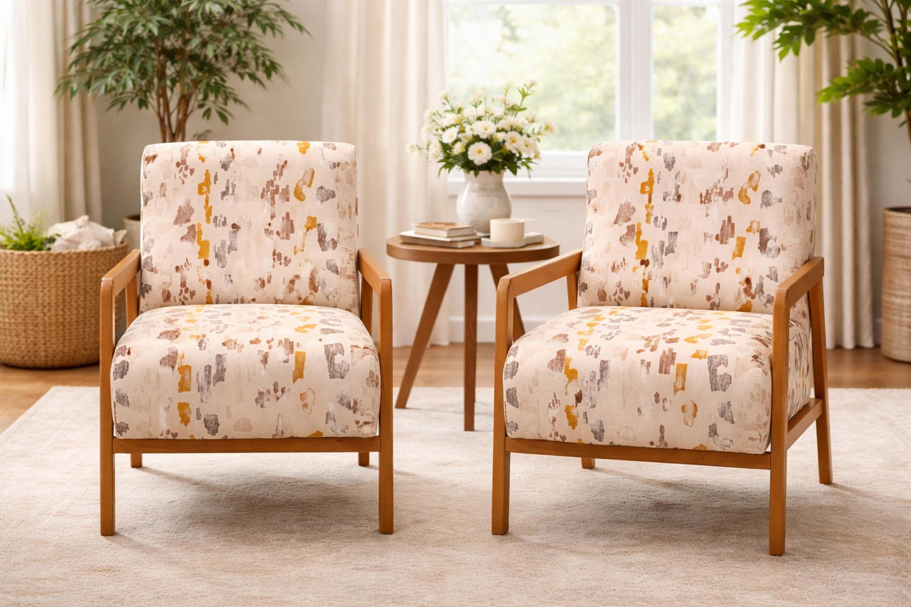 Moderne 2x Mehrfarbige Sessel Polstermöbel Designer Einsitzer 2tlg