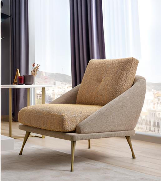 Design Sessel & Beistelltisch Japandi Stil Holz Braun Modern Edel.