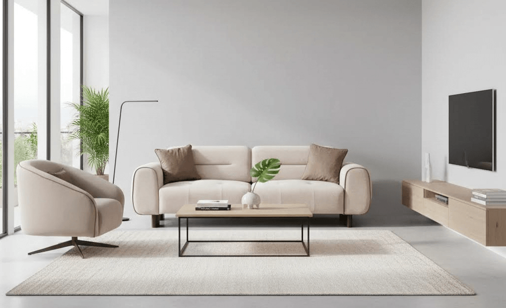 Modernes Wohnzimmer-Set im stilvollen Design mit 3+1 Sitzern