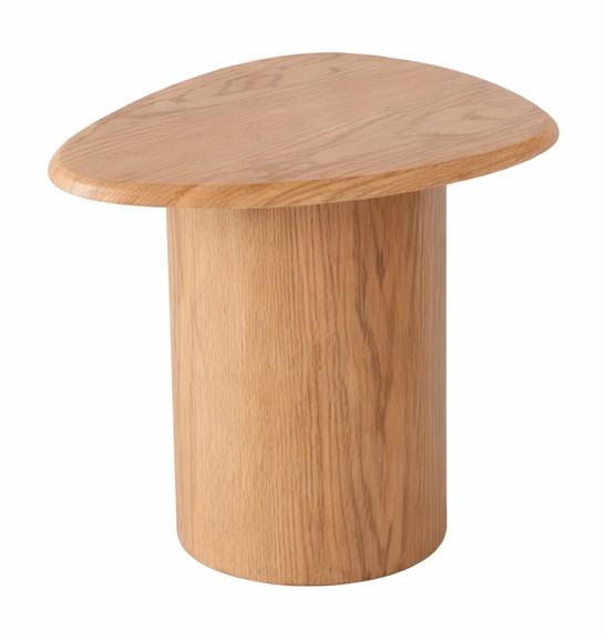 Beistelltisch Moderner Stil Hellbraun Holzbeine Holzplatte Runder Tisch