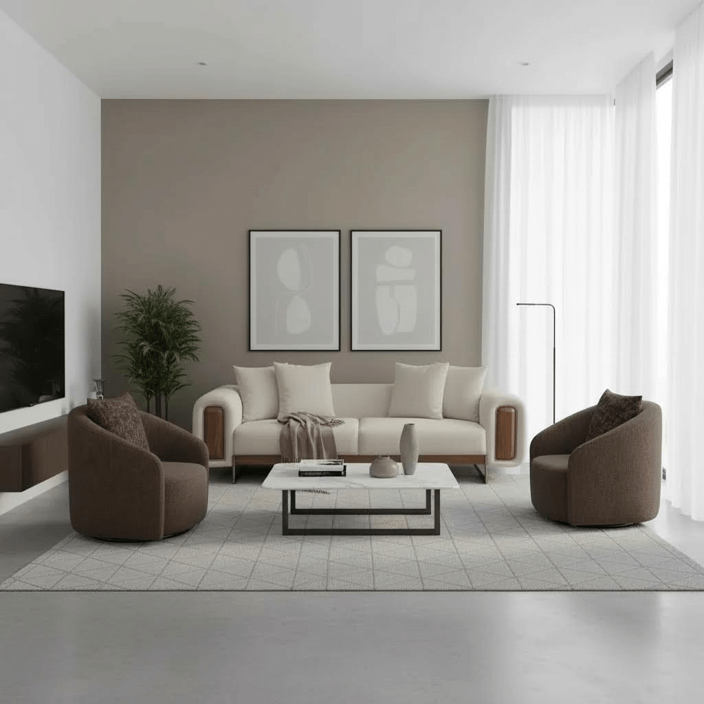 Elegantes modernes Wohnzimmer-Set mit 3+1+1 Sitzern