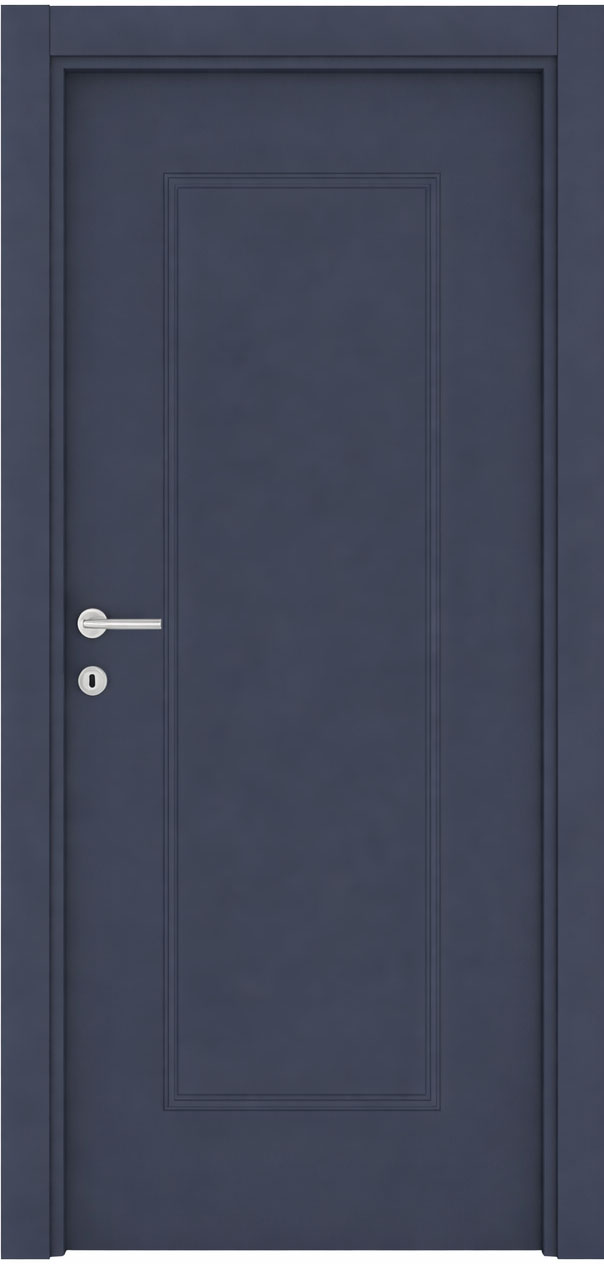 Dunkelblaue Holztür für den Innenbereich Minimalistische Tür für zu Hause