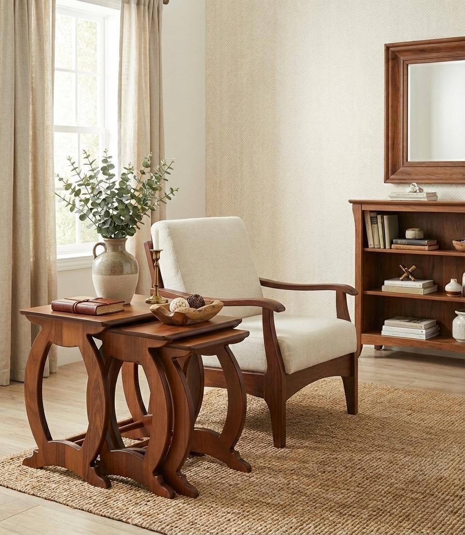 Holz Modern Braun Bequem Wohnzimmer Beistelltisch Praktisch Komfort