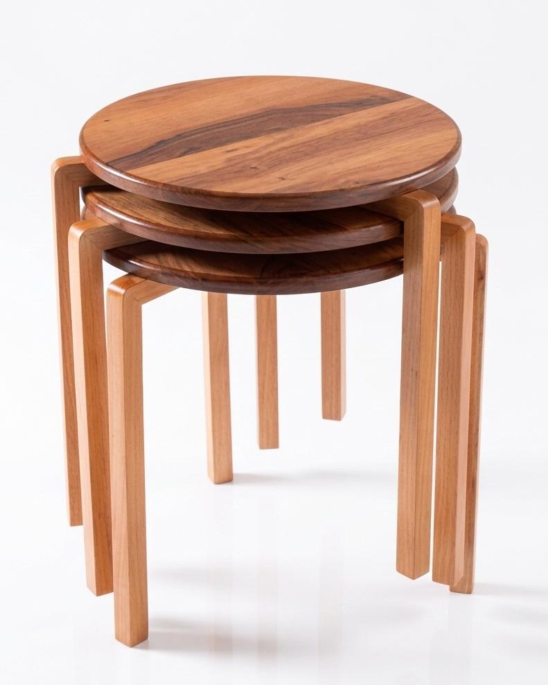 Drei stilvolle Beistelltische im modernen, eleganten Design