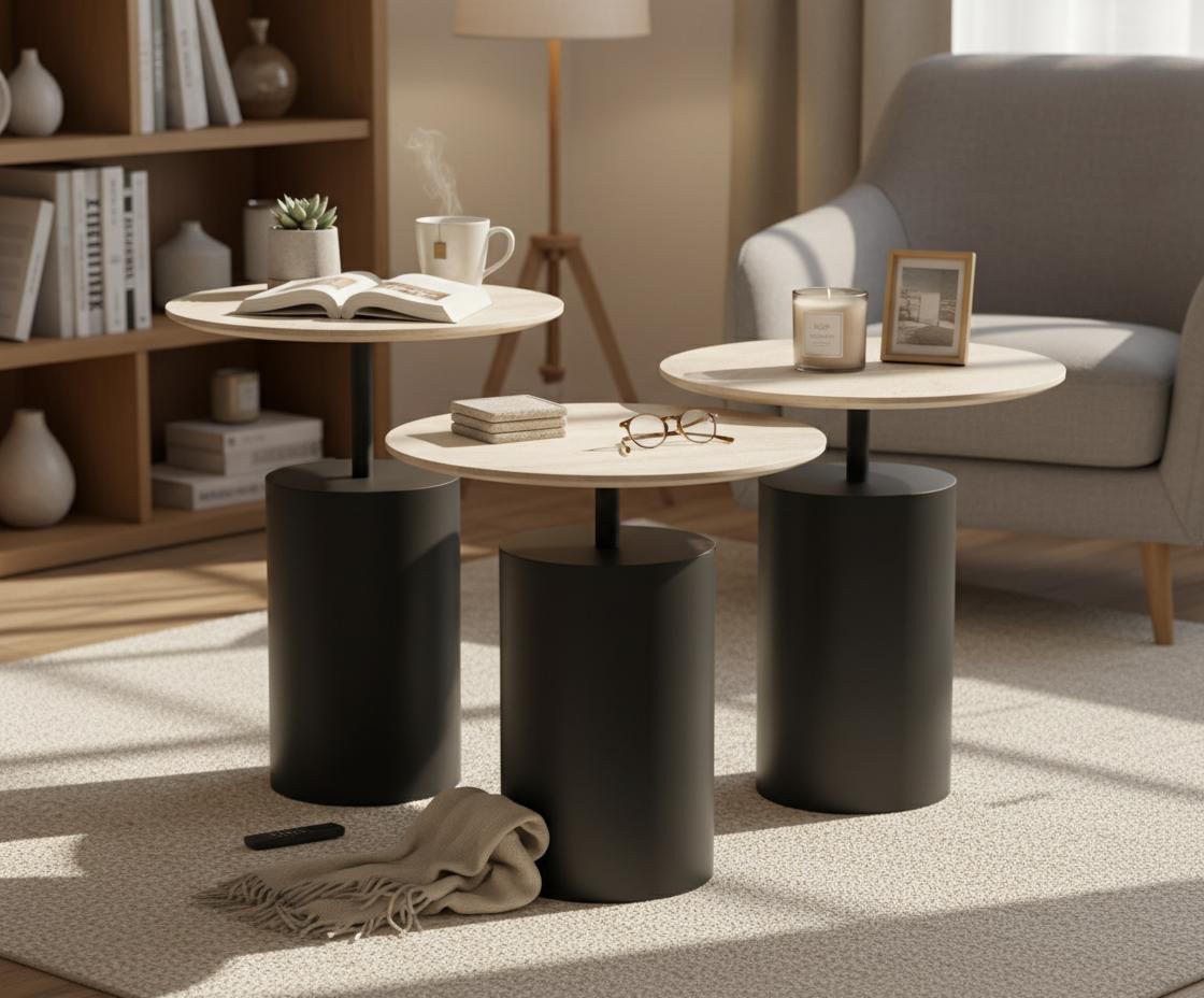 Couchtische Modern Rund Wohnzimmer Beistelltisch Elegant Komfort Neu