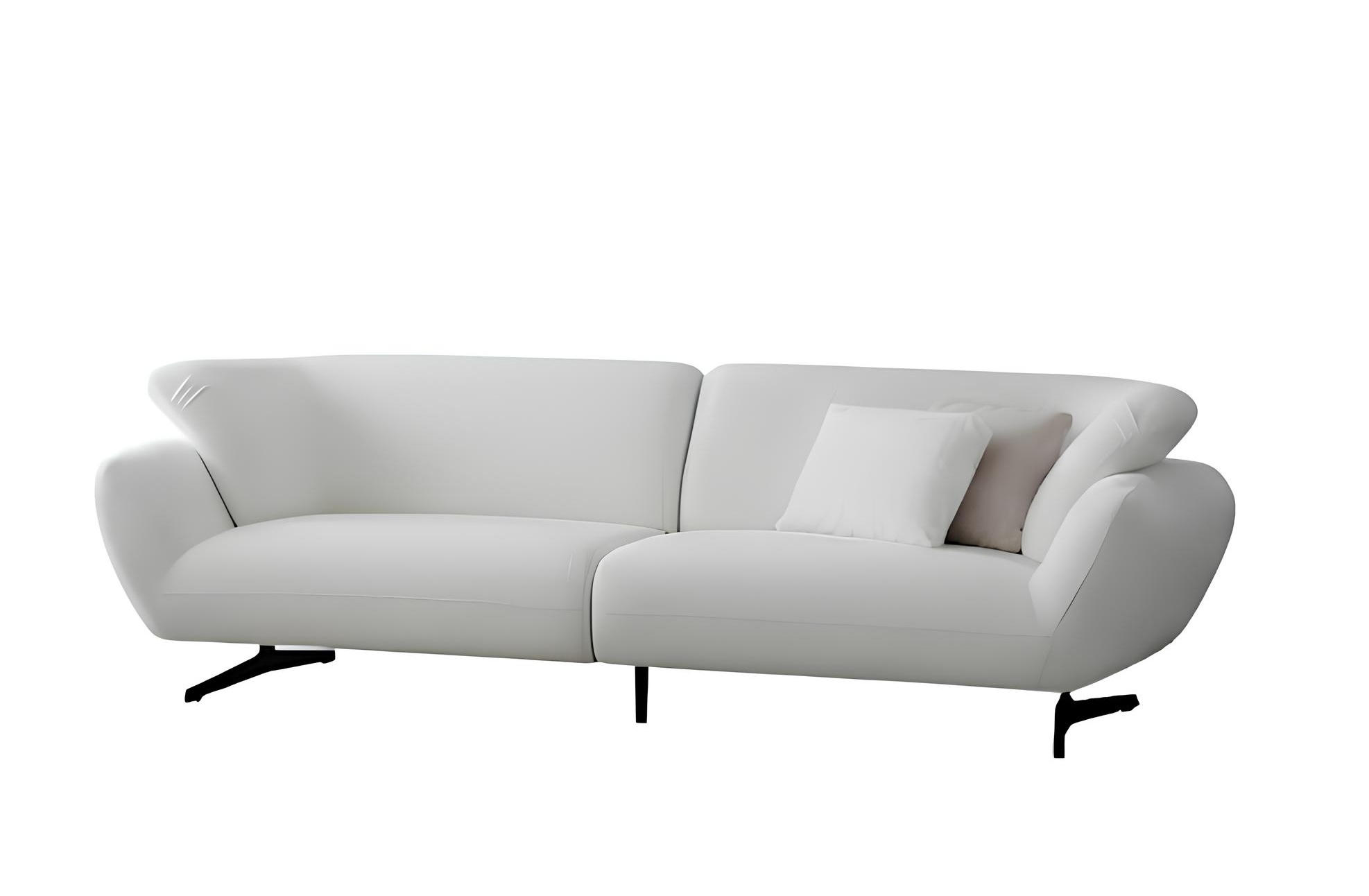 Sofa Weiße Farbe Moderner Stil Weiche Armlehne Metallfüße Großes Sofa
