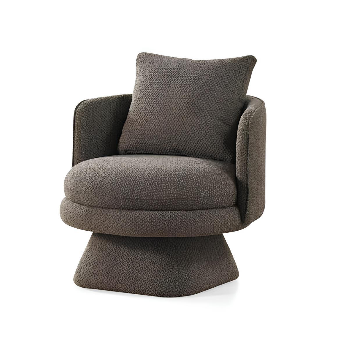Sessel Grau Farbe Stil Modern Weicher Sessel Holzrahmen Runde Form Neu
