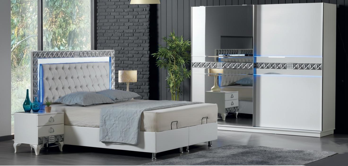 Modernes Schlafzimmer-Set mit Bett, Schrank & Schminktisch
