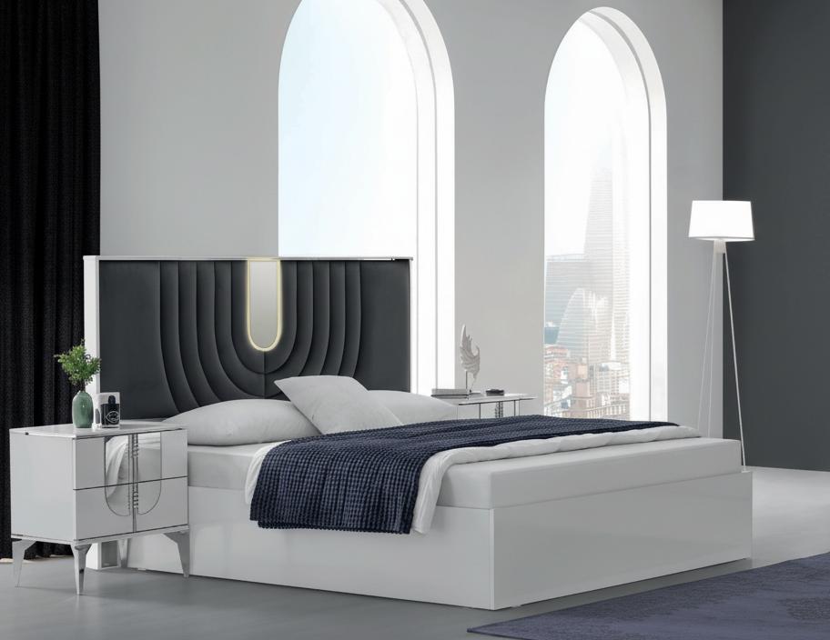 3-tlg. Schlafzimmer-Set mit Bett und 2 Nachttischen