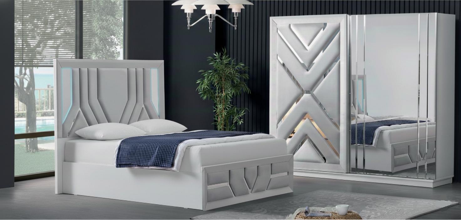 Modernes Schlafzimmer-Set mit Bett und Kleiderschrank im Stil