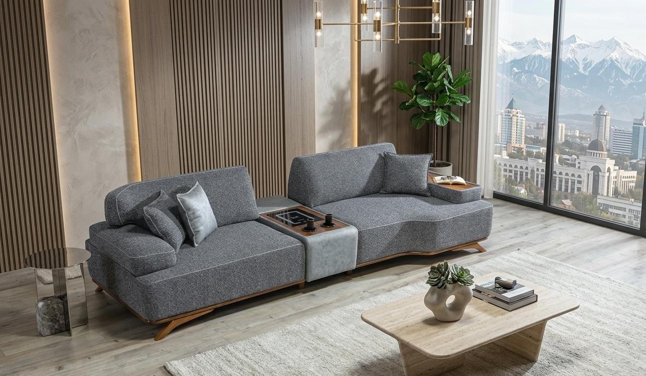 4 Sitzer Sofa Beleuchtungsmodul mittlere Festigkeit Holzrahmen Neu