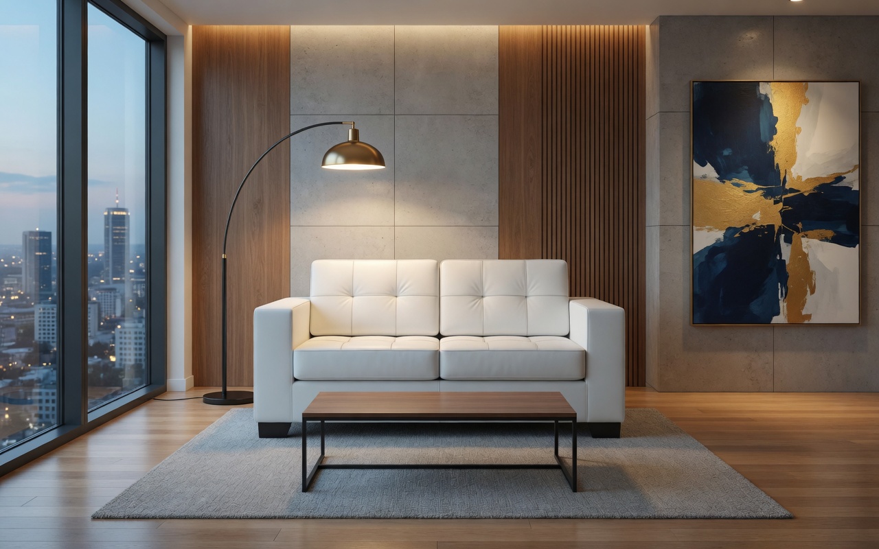 Elegantes 2-Sitzer Sofa in Weiß für moderne Wohnräume