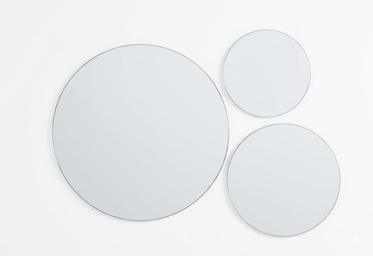 Spiegel Set im minimalistischen Design mit drei kreisrunden Spiegeln
