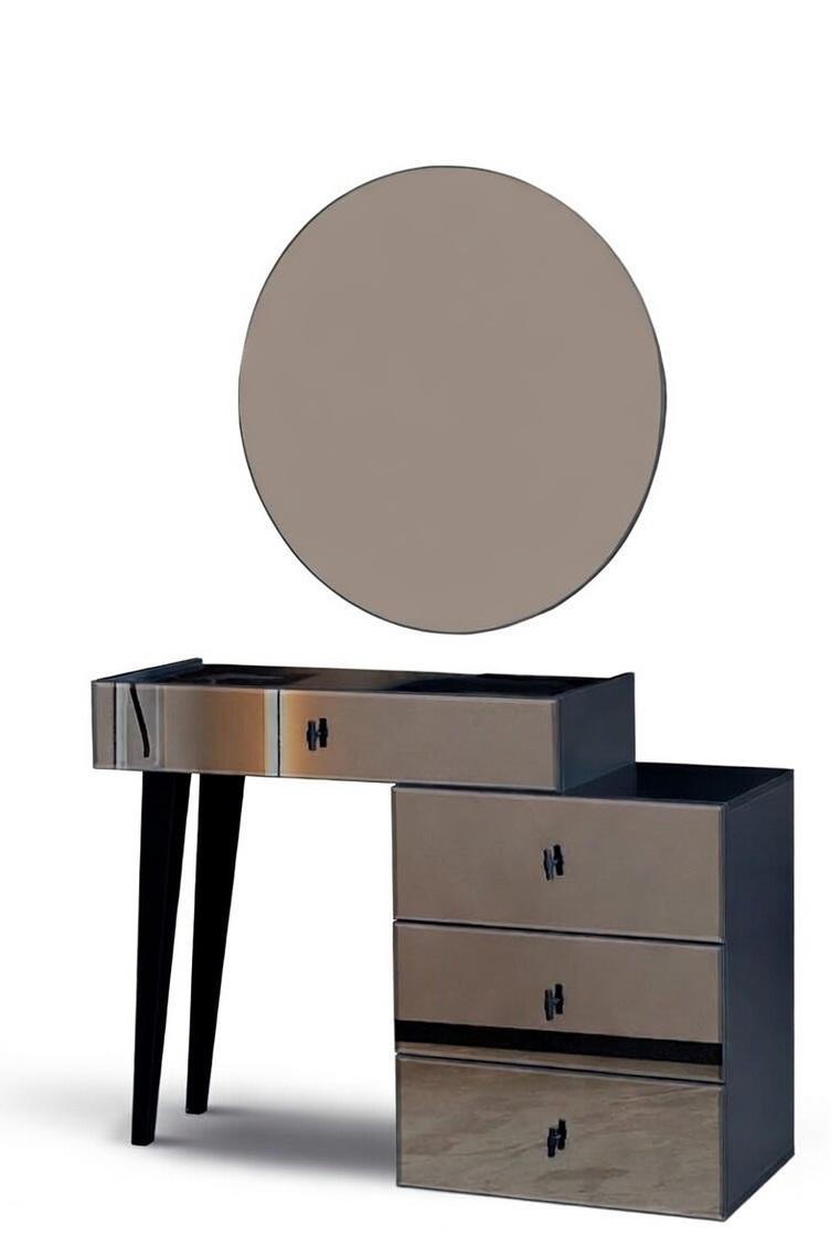 Schminktisch Schwarz Modern Stil Bequem Holz Stilvoll Ästhetisch