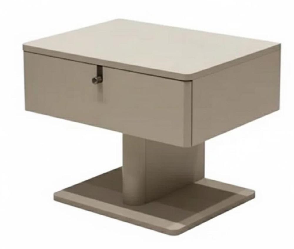 2xNachttisch Beige Moderner Stil Ordentlich Hell Stilvoll Elegant