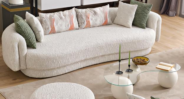 Modernes 4-Sitzer Sofa & Glastisch Set Elegante Wohnzimmer