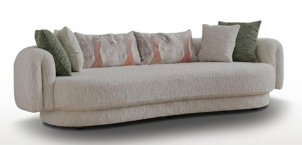Modernes 4-Sitzer Sofa Weiß Elegante Couch