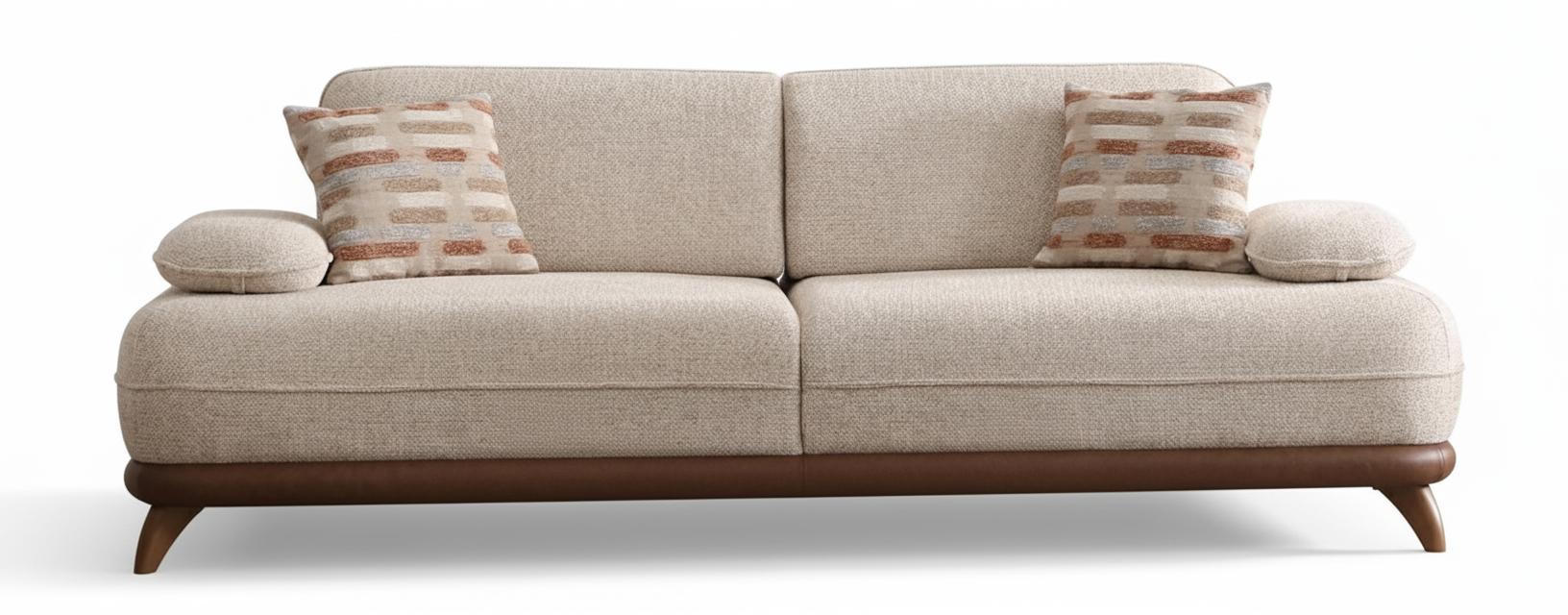 Sofa 3-Sitzer Modern Beige Luxus Elegant Design Couch Polstersofa Neu