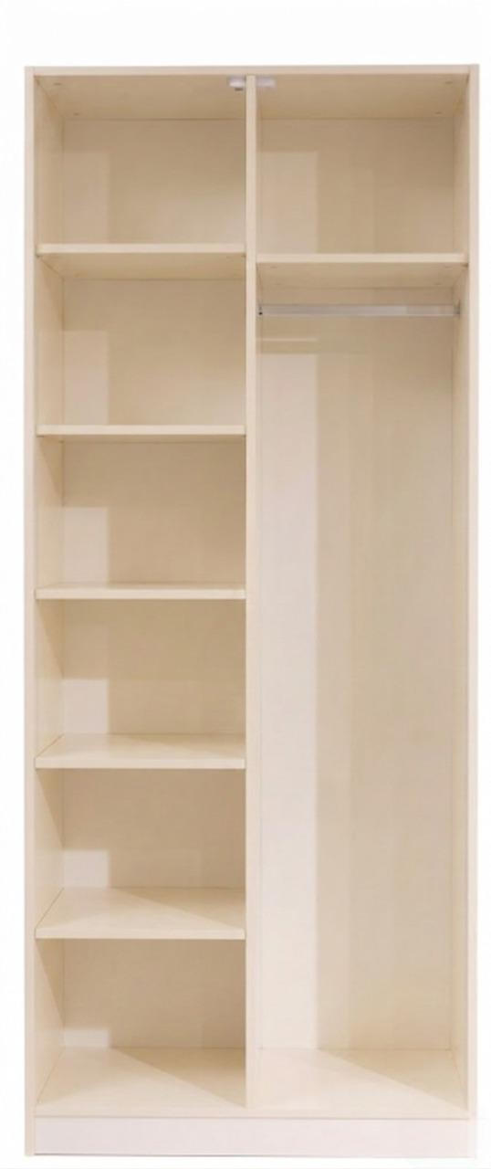 2turiger Kleiderschrank mit Regalen Beige Moderner Stil Funktional