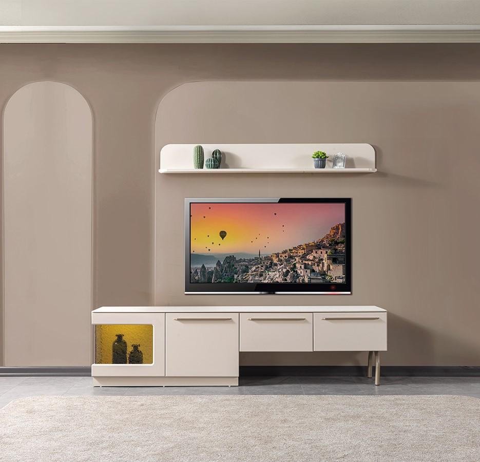 TV Lowboard Stil modern Farbe weiß neu praktisch komfortabel Wohnzimmer