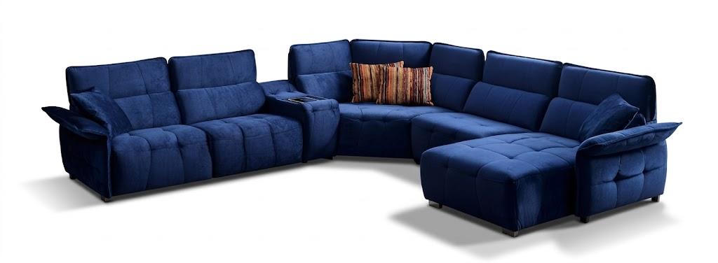 Modernes Wohnlandschaft in U-Form Blau Luxus Ecksofa