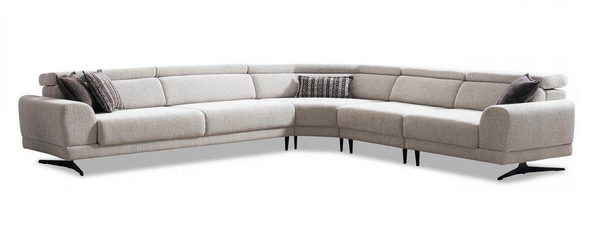 Ecksofa L-Form Modern Grau Minimalistisch Komfortabel Modular Neu