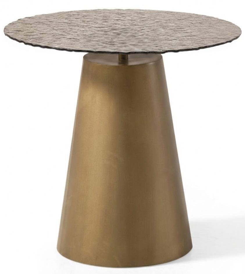 Modern Luxus Couchtisch Rund Glas Wohnzimmer Metall Elegant Exklusiv
