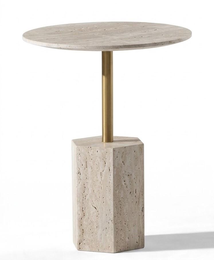 2x Beistelltisch Stil modern Farbe beige neu bequem praktisch rund