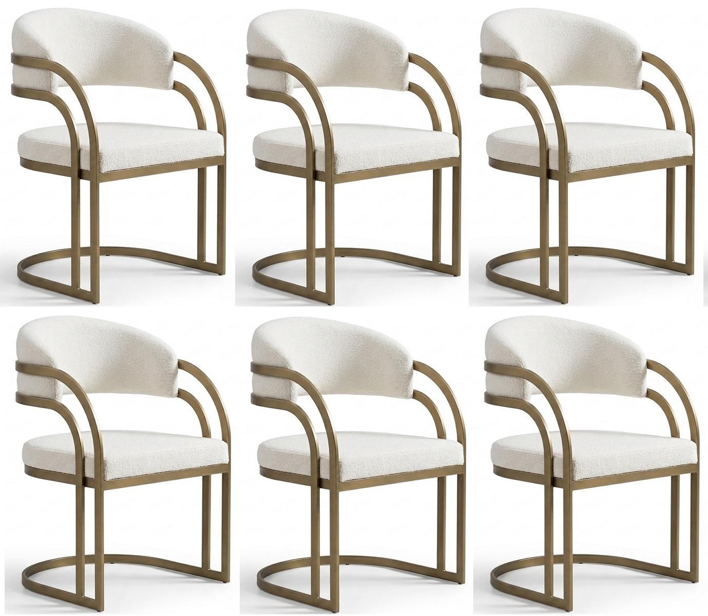 Beiges Stuhlsets 6 Stühle Esszimmerstuhl Stuhl für Küche und Esszimmer